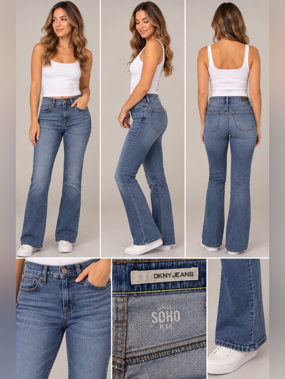 Dkny Women's Mid-Rise Soho Bootcut Jeans - Light/Medium Wash Size 6Long